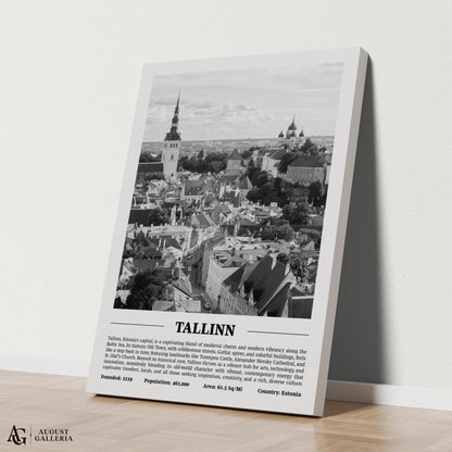 Tallinn Black & White City Print