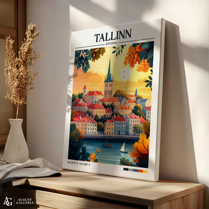 Tallinn Estonia Retro Travel Print