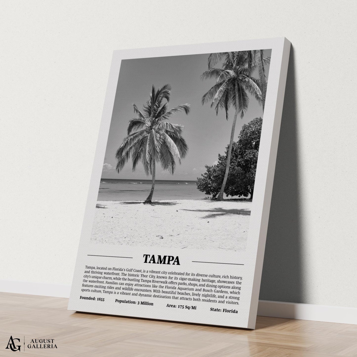 Tampa Black & White City Print