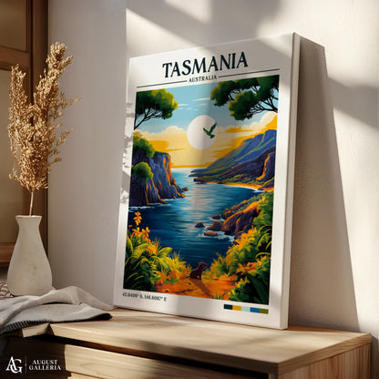 Tasmania Retro Travel Print