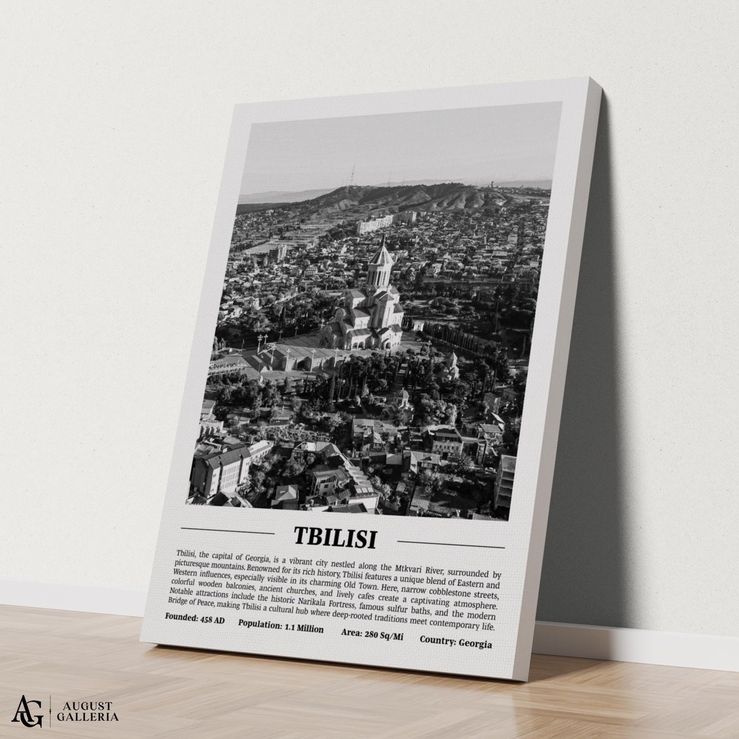 Tbilisi Black & White City Print