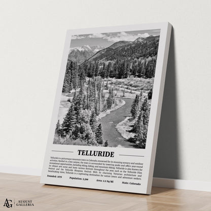 Telluride Black & White City Print