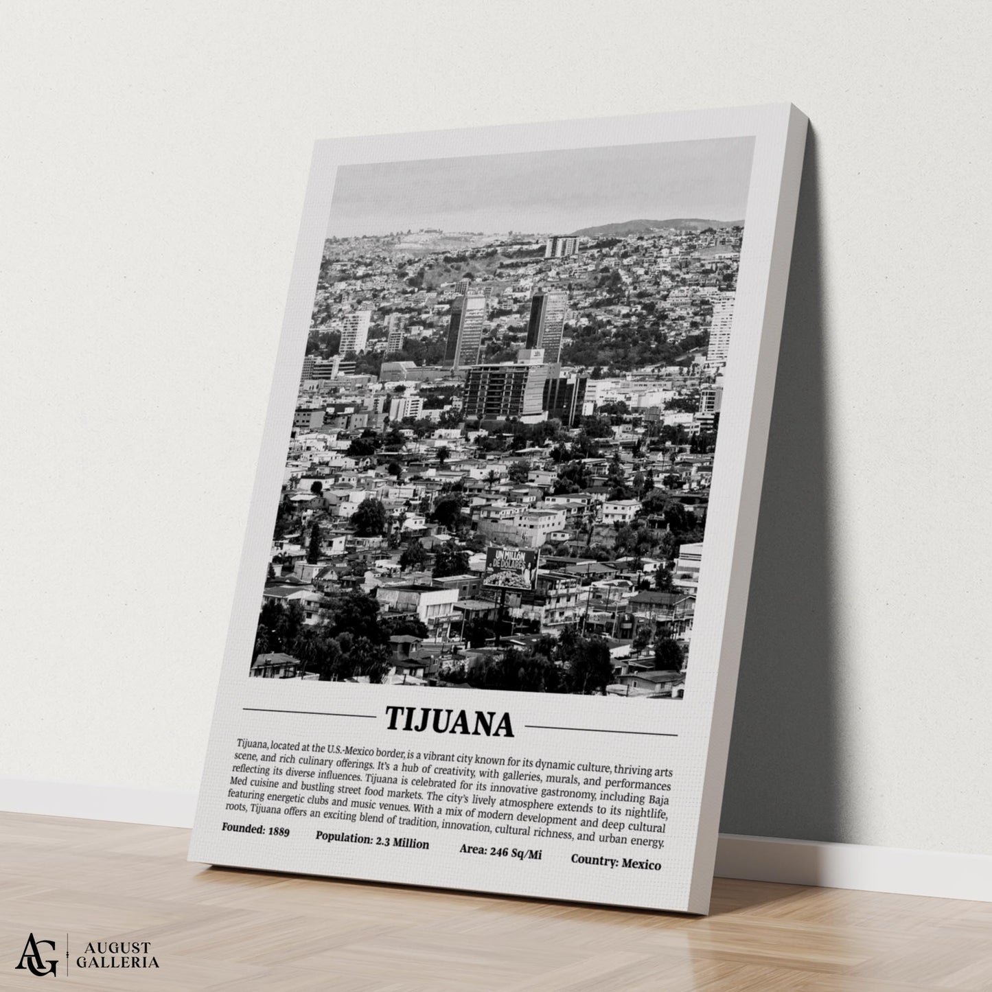 Tijuana Black & White City Print