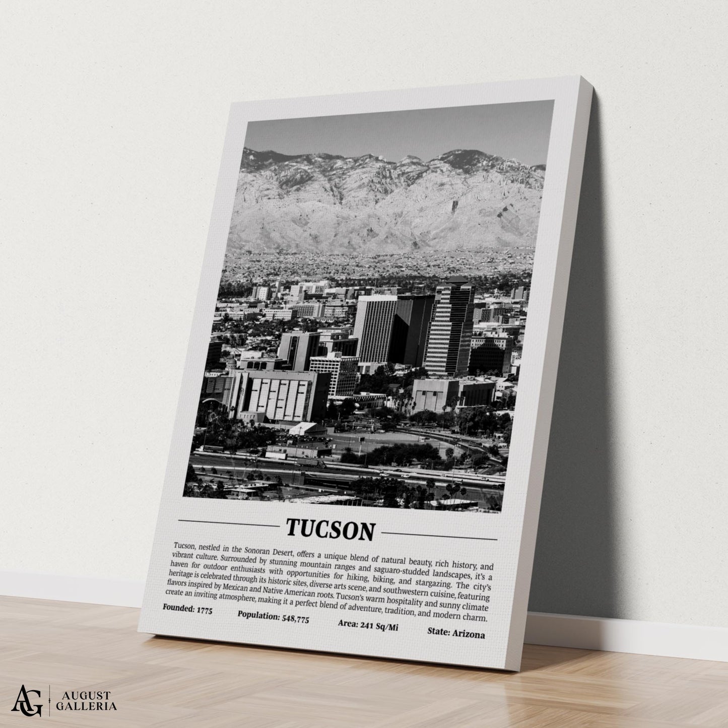 Tucson Black & White City Print