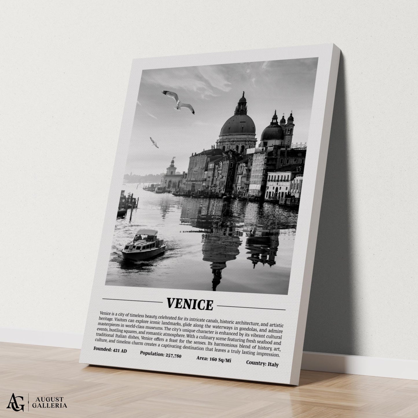 Venice Black & White City Print