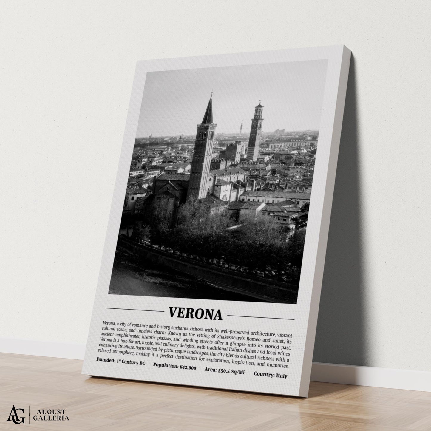 Verona Black & White City Print