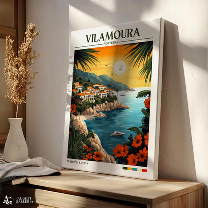Vilamoura Portugal Retro Travel Print