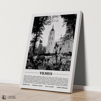 Vilnius Black & White City Print