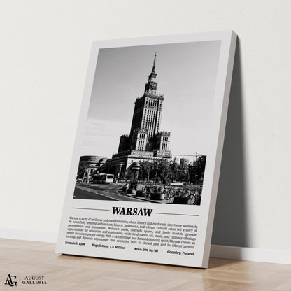 Warsaw Black & White City Print