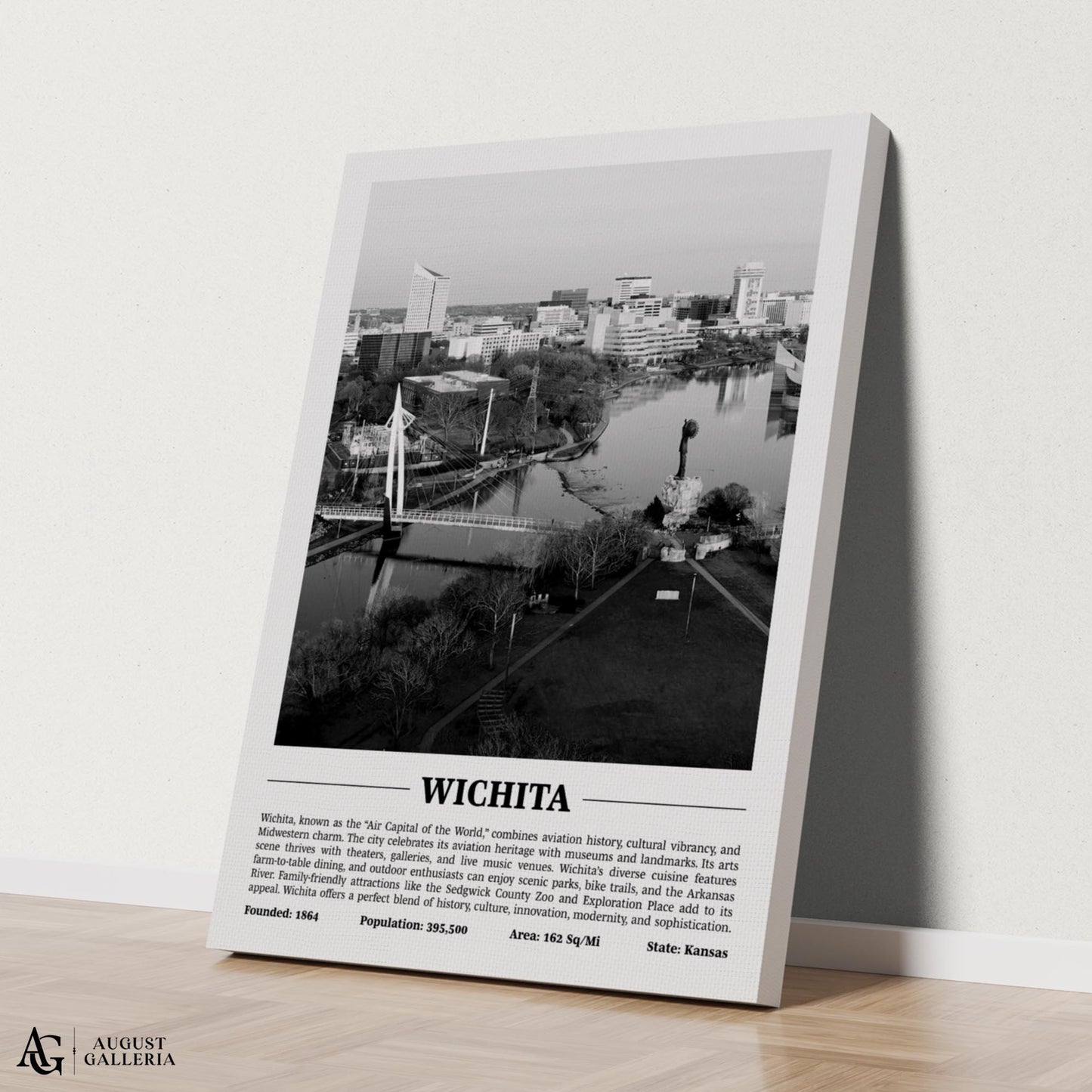 Wichita Black & White City Print