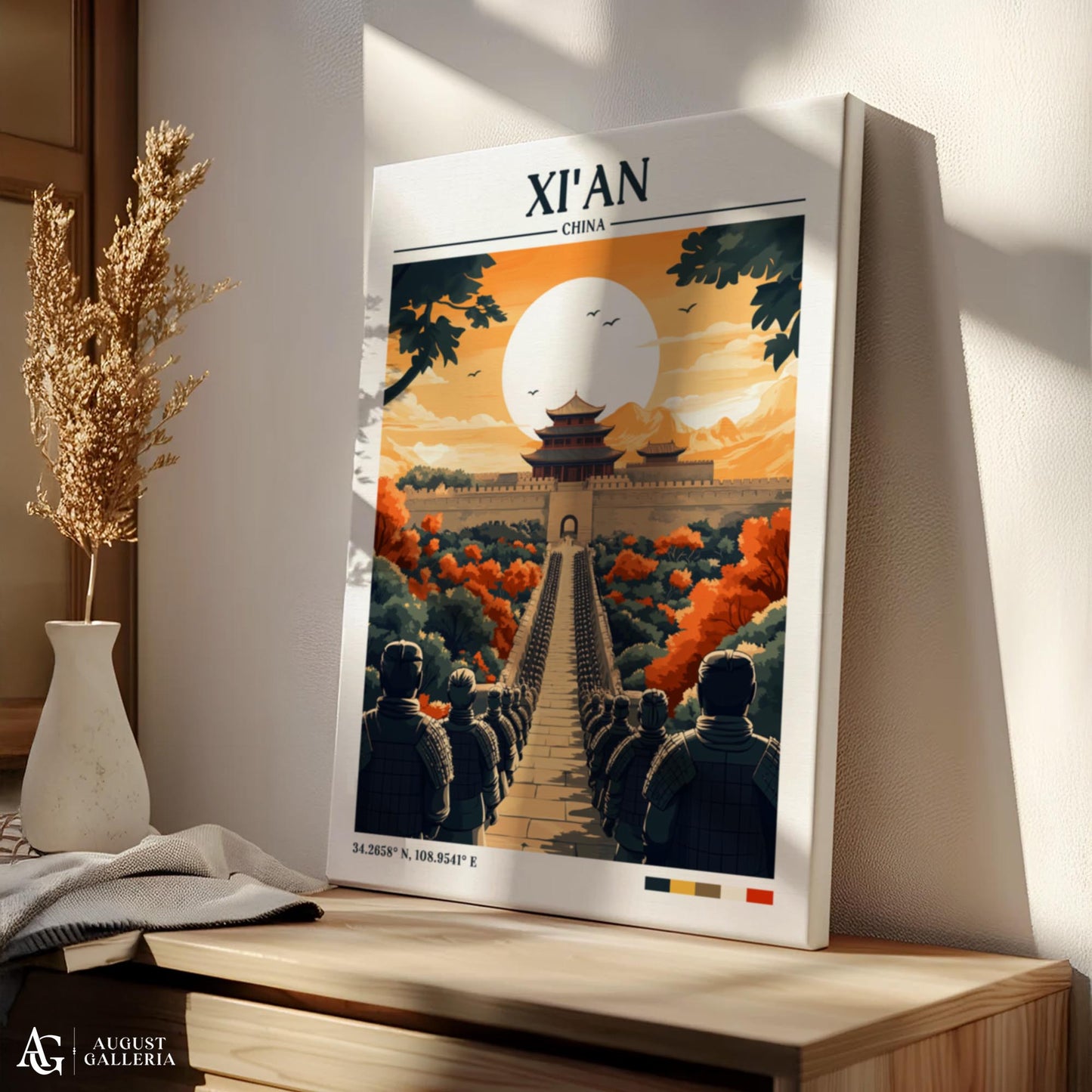 Xi'an China Retro Travel Print