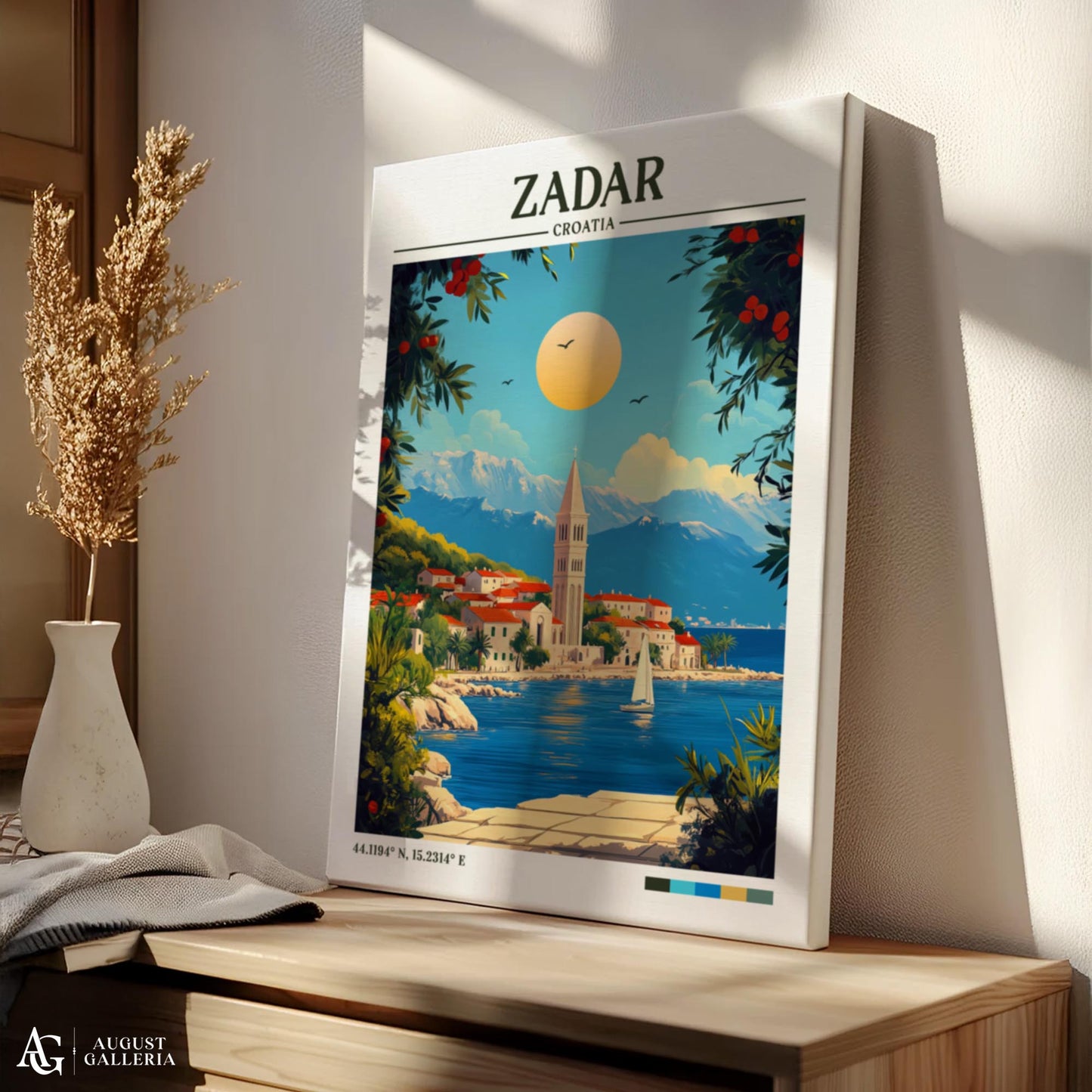 Zadar Croatia Retro Travel Print