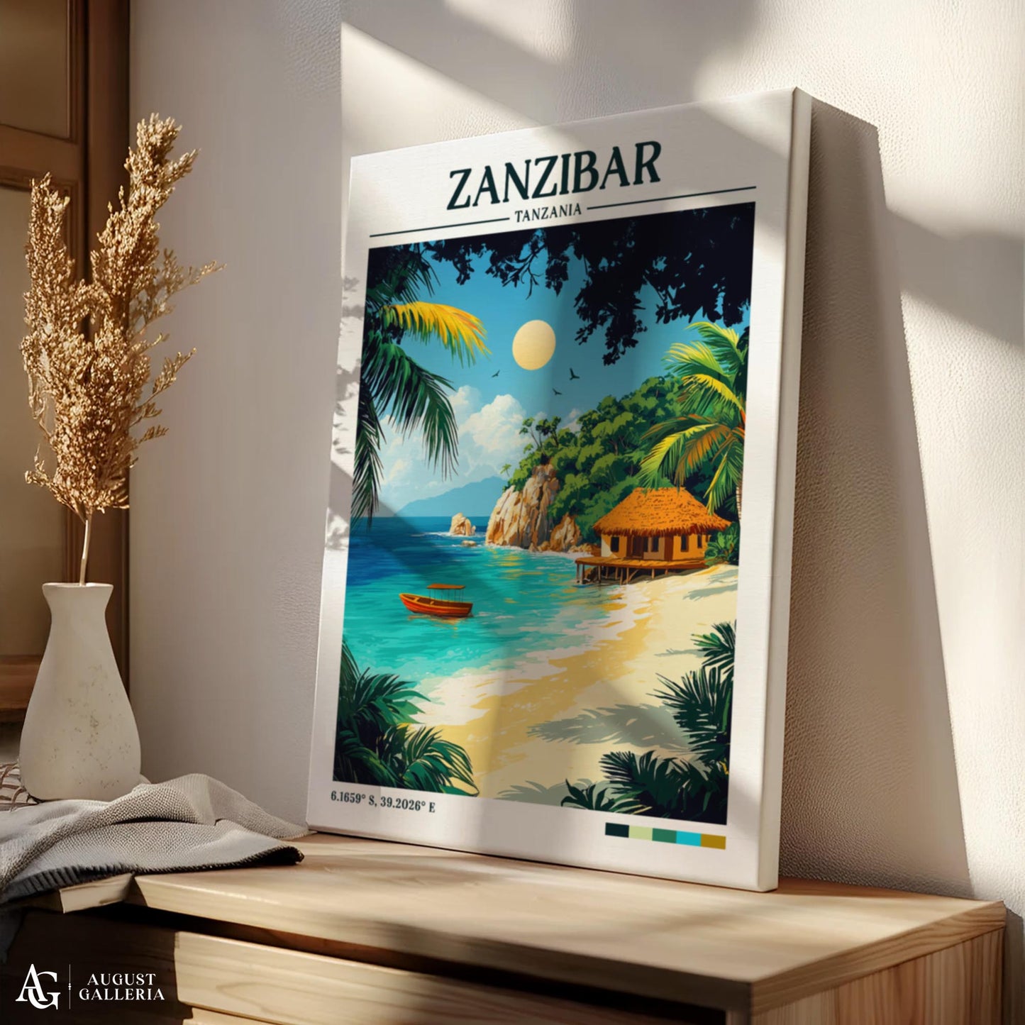 Zanzibar Retro Travel Print