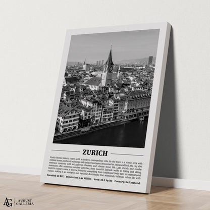 Zurich Black & White City Print