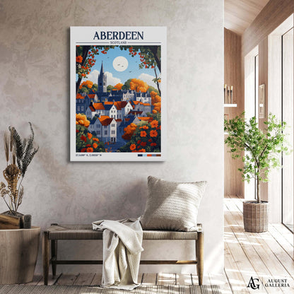 Aberdeen Scotland Retro Travel Print
