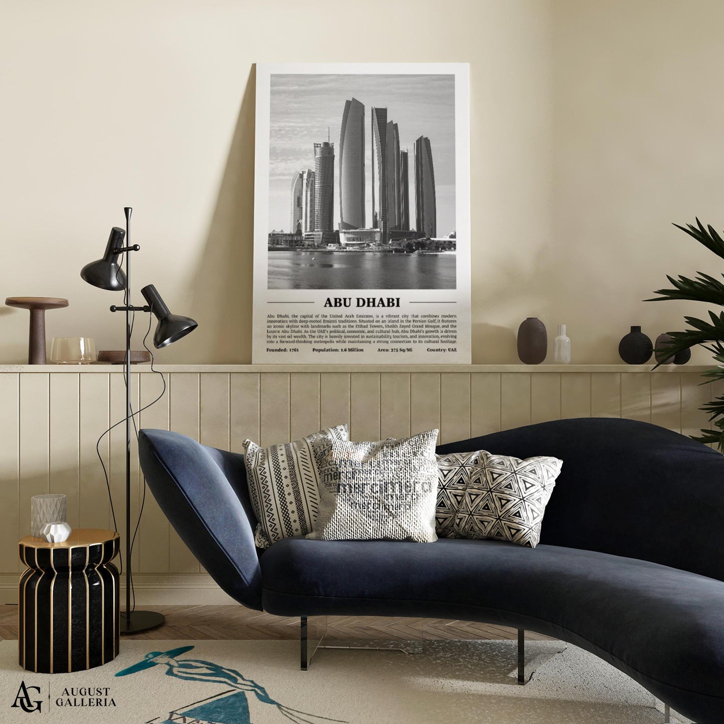 Abu Dhabi Black & White City Print