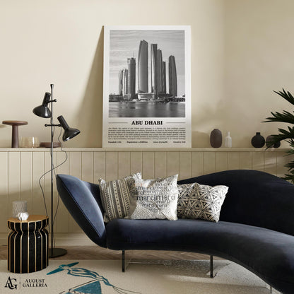 Abu Dhabi Black & White City Print