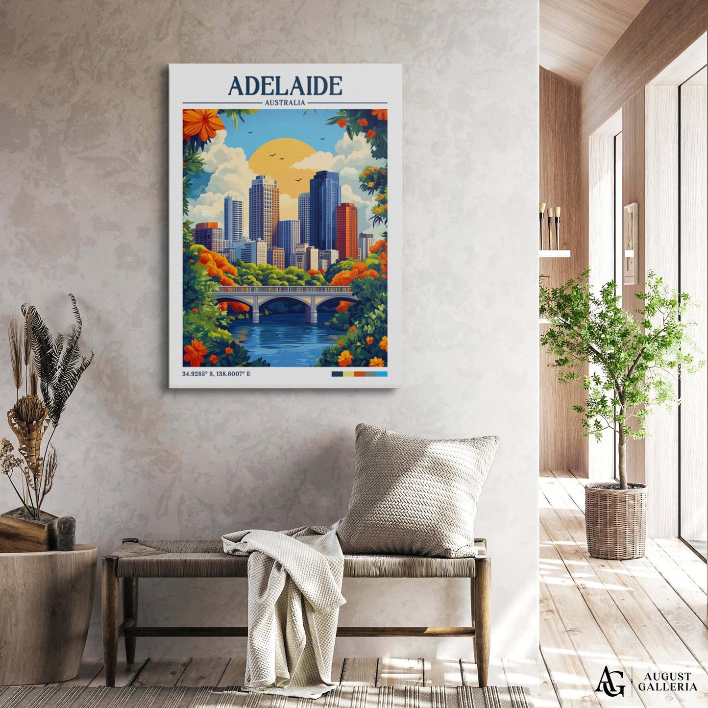 Adelaide Australia Retro Travel Print
