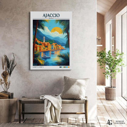 Ajaccio France Retro Travel Print