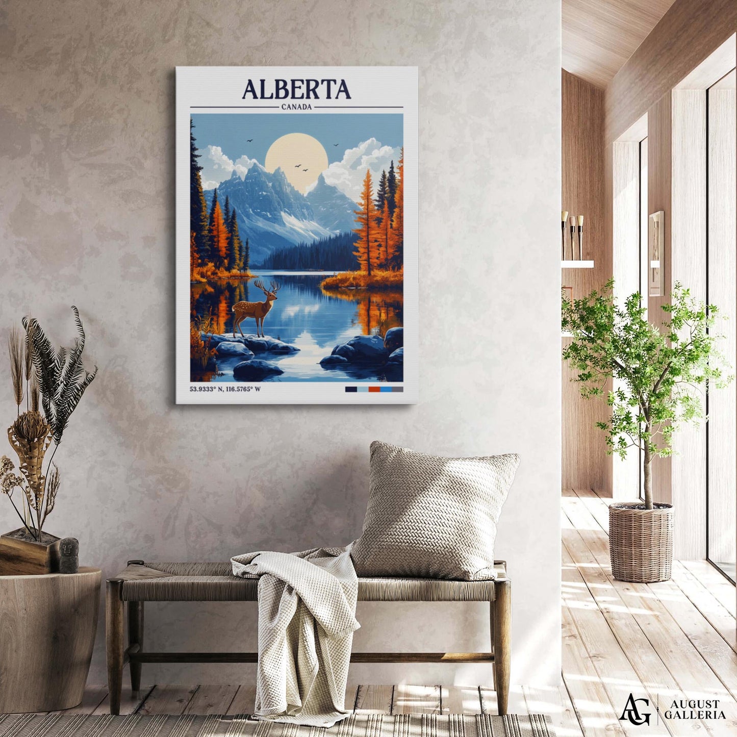 Alberta Canada Retro Travel Print