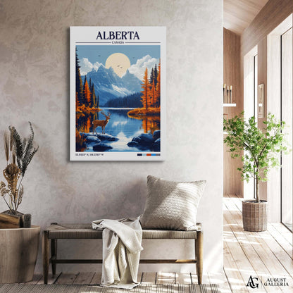 Alberta Canada Retro Travel Print