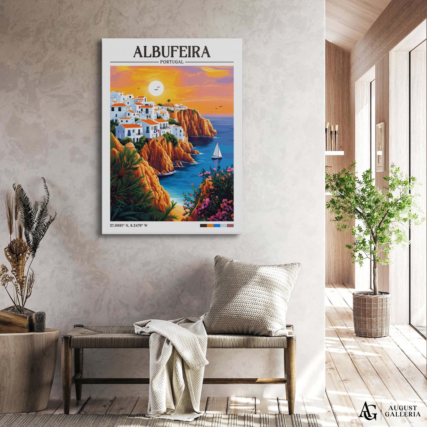 Albufeira Portugal Retro Travel Print