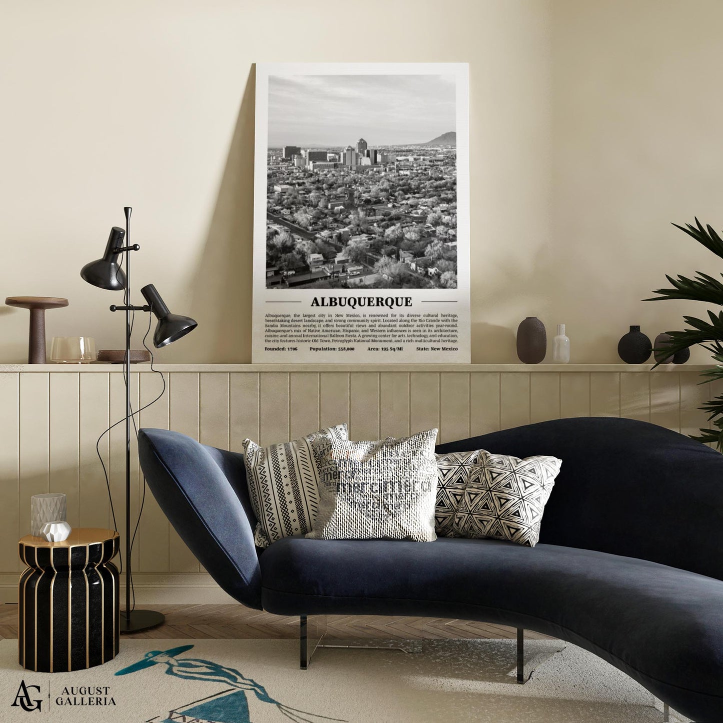 Albuquerque Black & White City Print