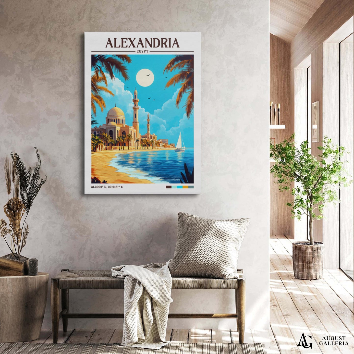 Alexandria Egypt Retro Travel Print