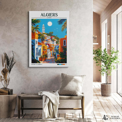 Algiers Algeria Retro Travel Print