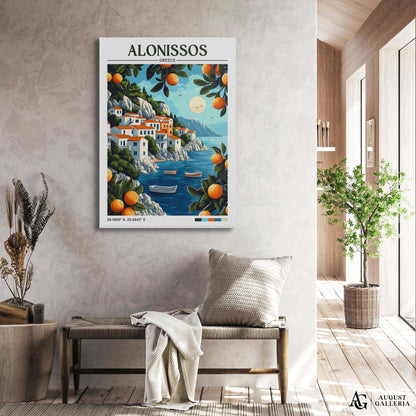 Alonissos Greece Retro Travel Print