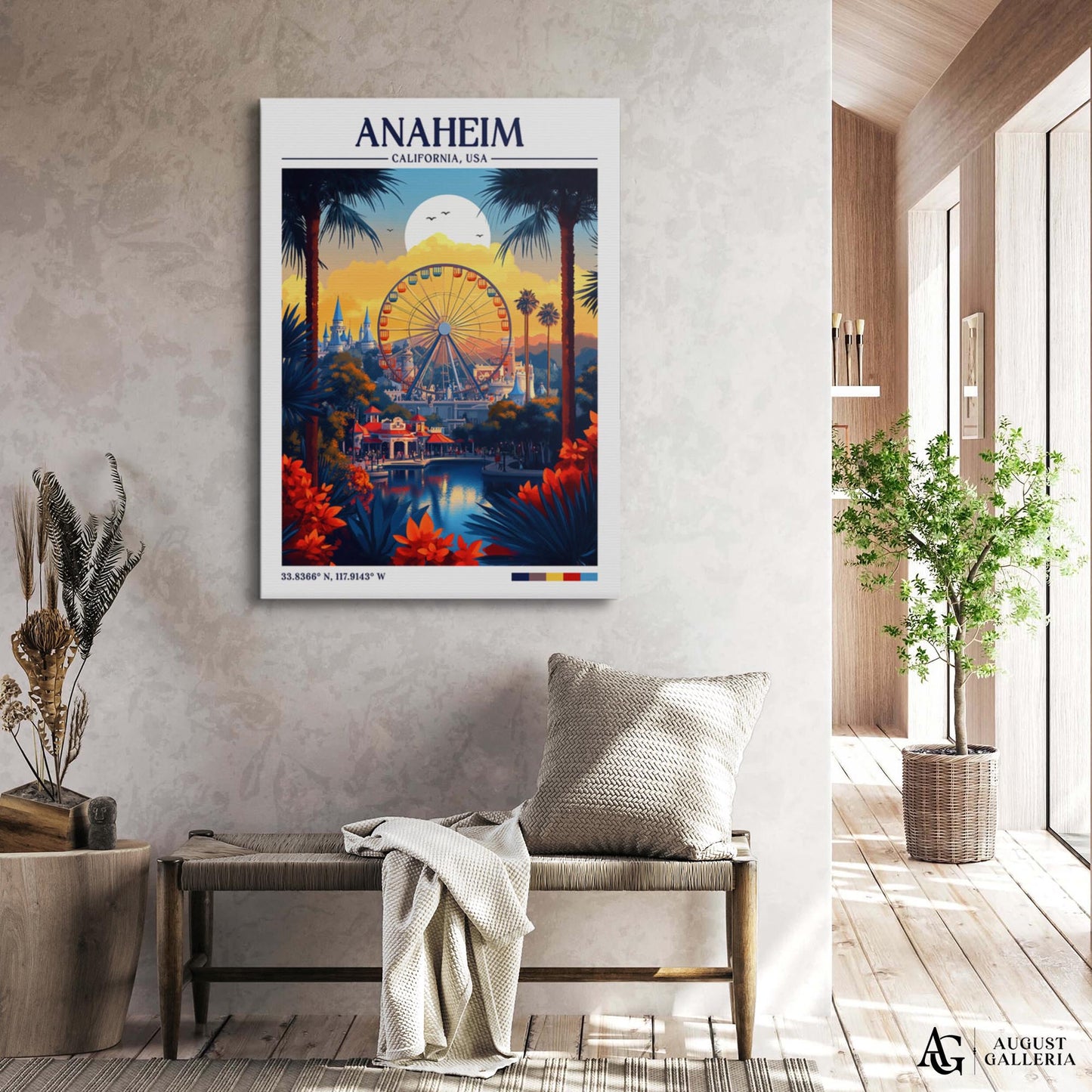 Anaheim California Retro Travel Print