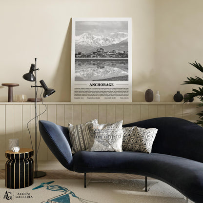 Anchorage Black & White City Print