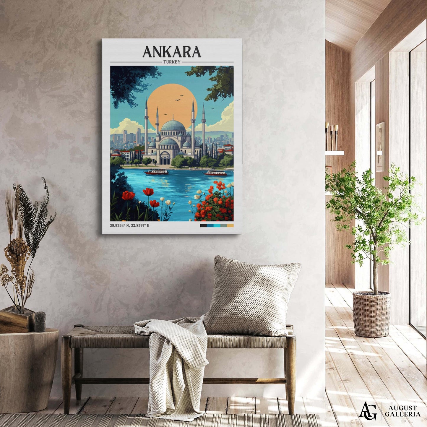Ankara Turkey Retro Travel Print