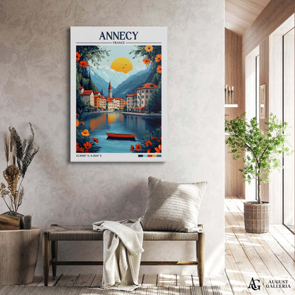 Annecy France Retro Travel Print