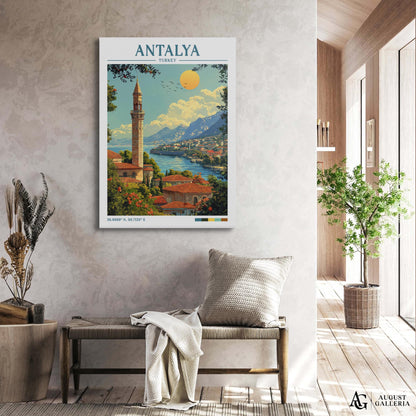 Antalya Turkey Retro Travel Print