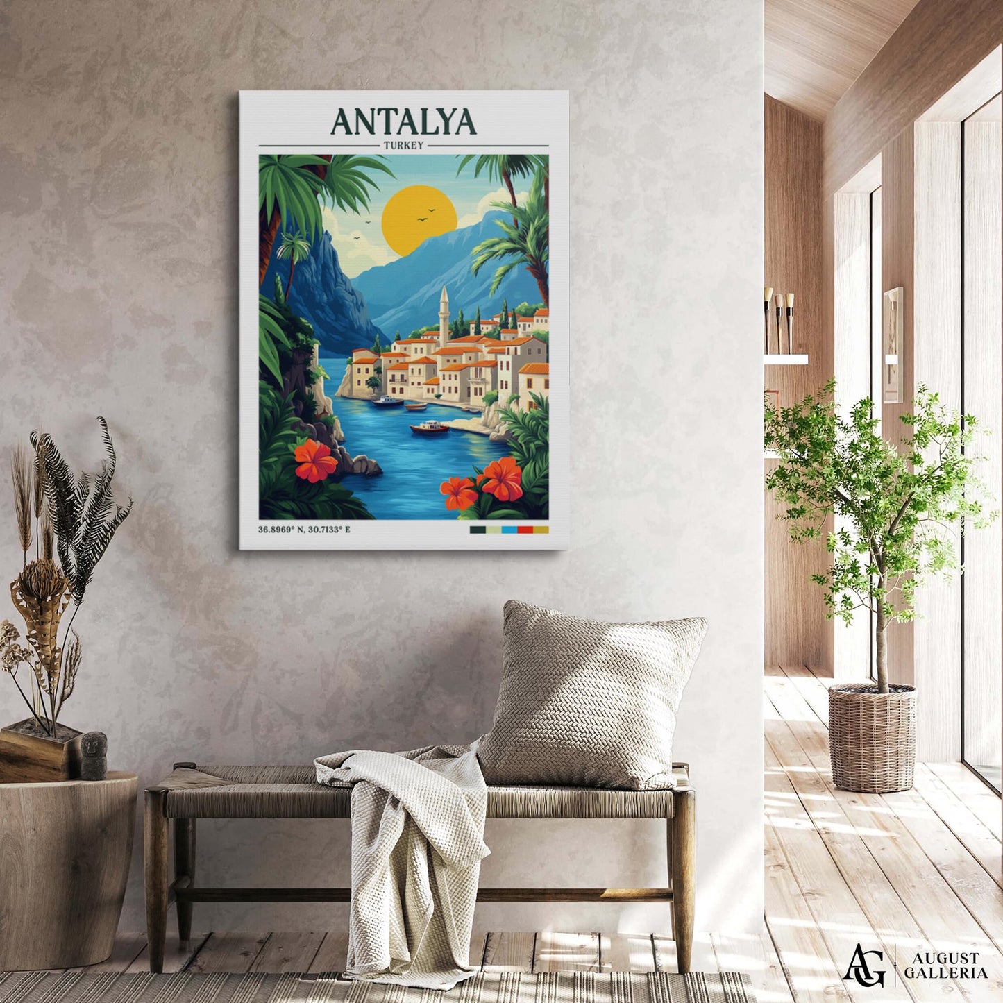 Antalya Turkey Retro Travel Print