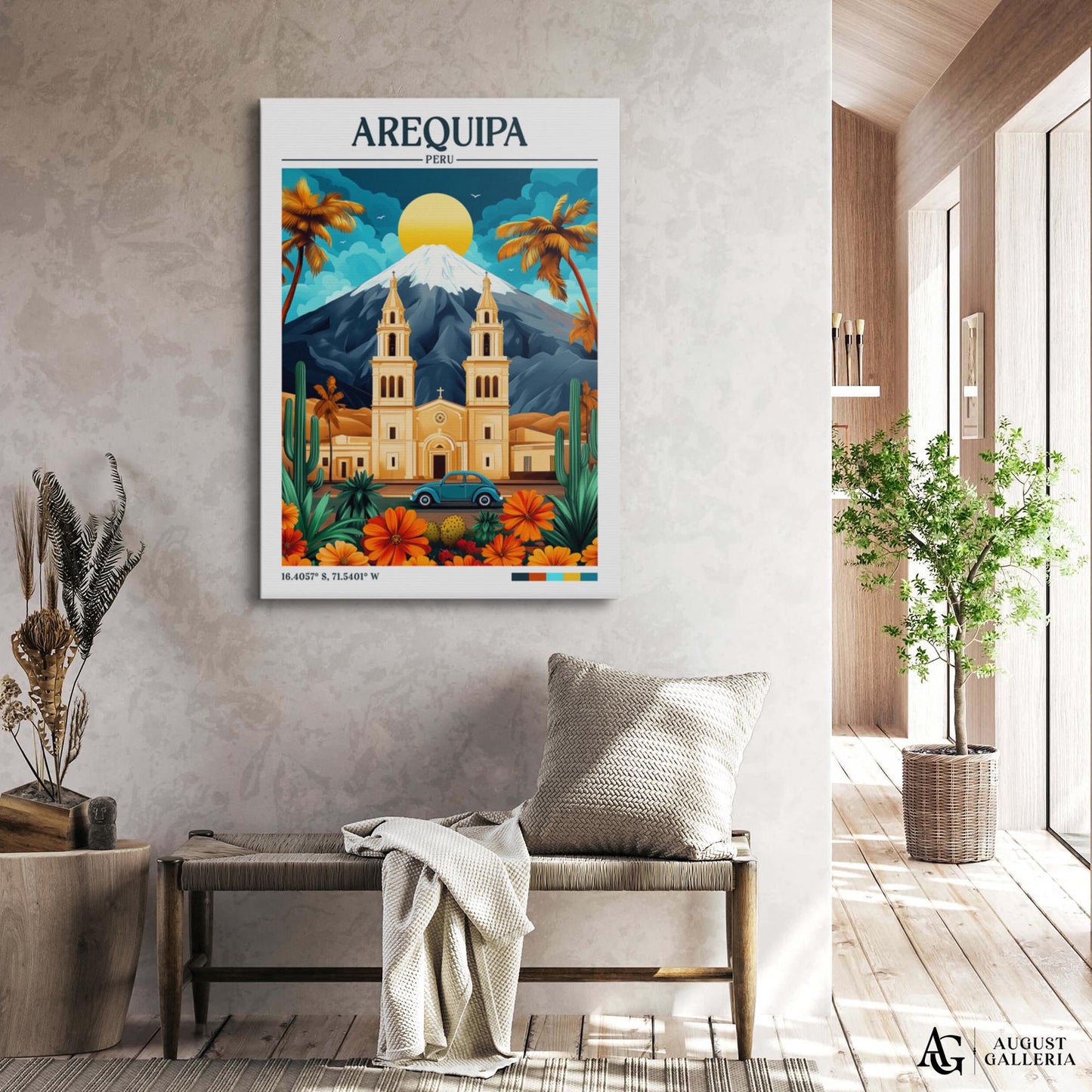 Arequipa Peru Retro Travel Print
