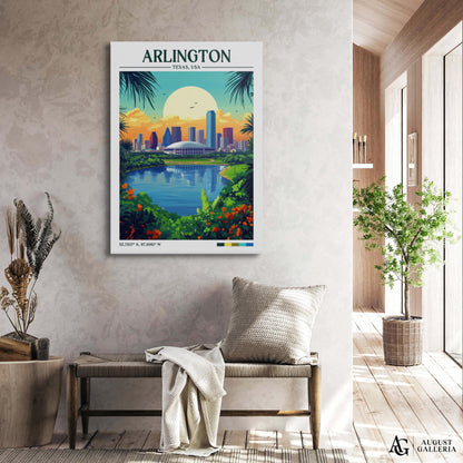 Arlington Texas Retro Travel Print