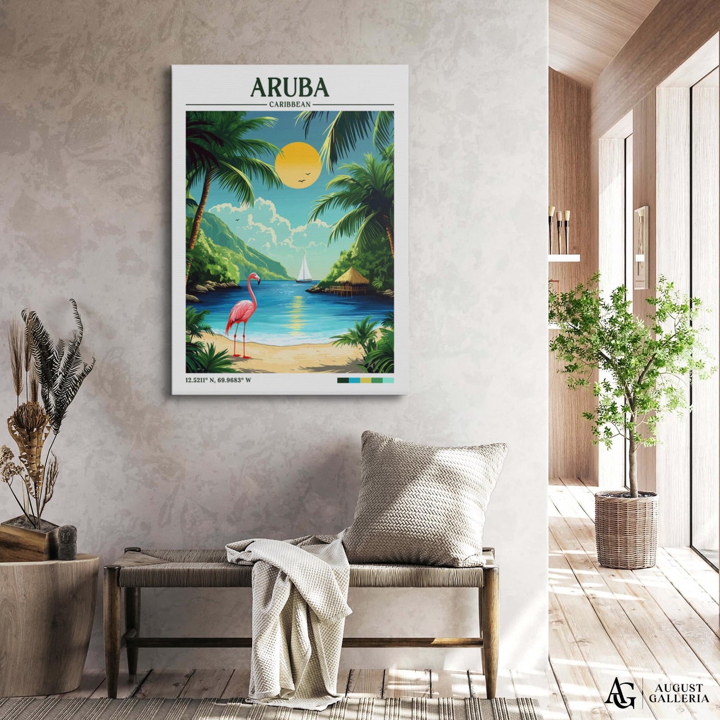 Aruba Caribbean Retro Travel Print