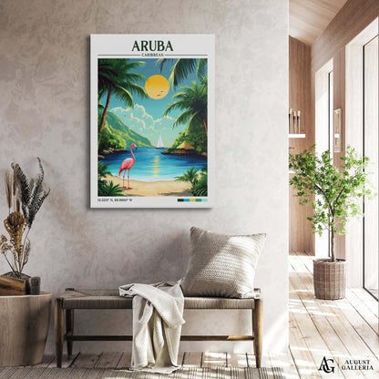 Aruba Caribbean Retro Travel Print