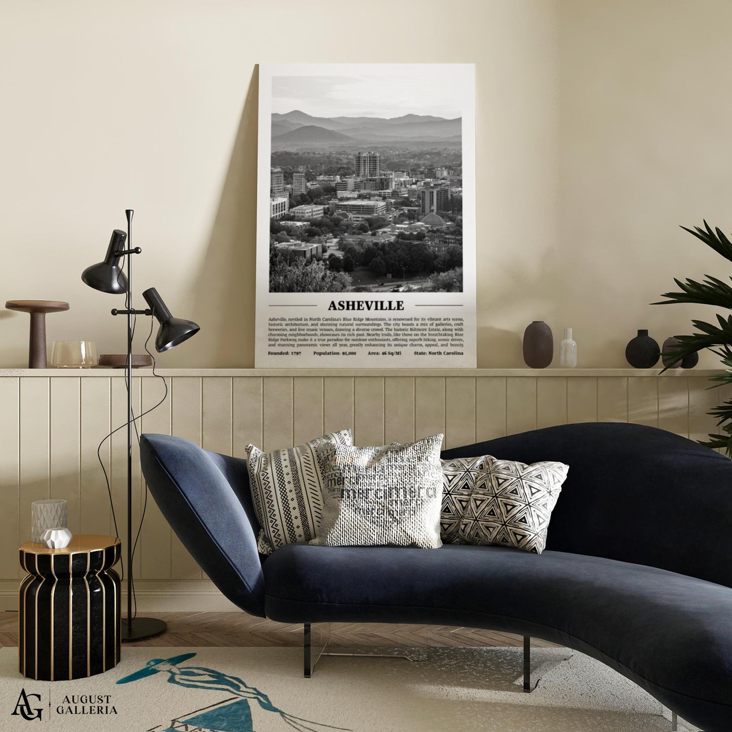 Asheville Black & White City Print