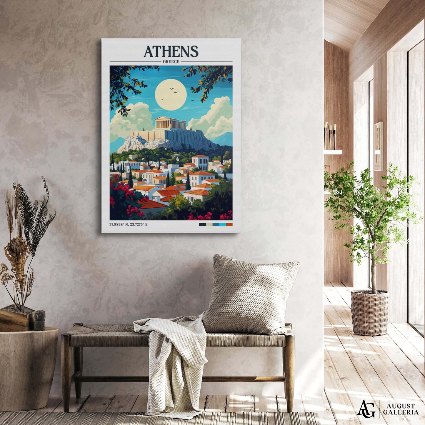 Athens Greece Retro Travel Print