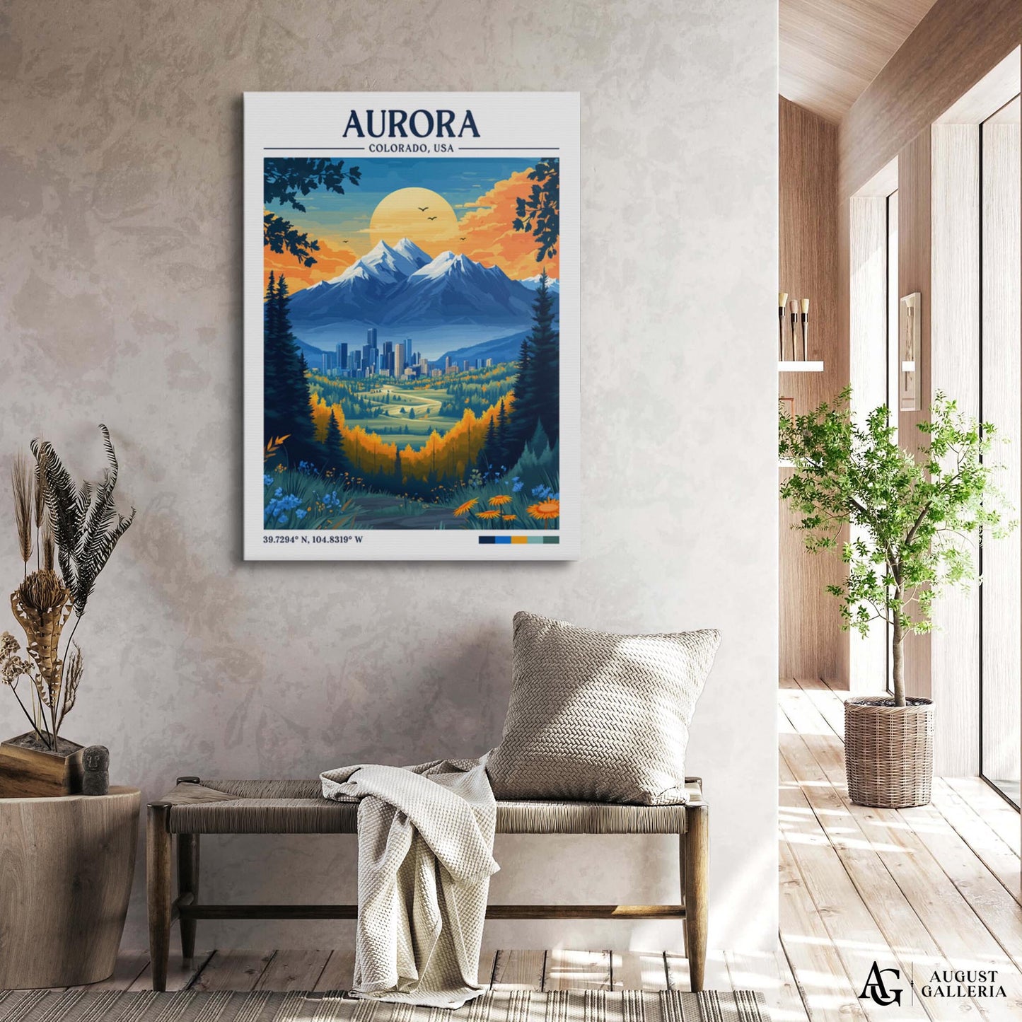 Aurora Colorado Retro Travel Print