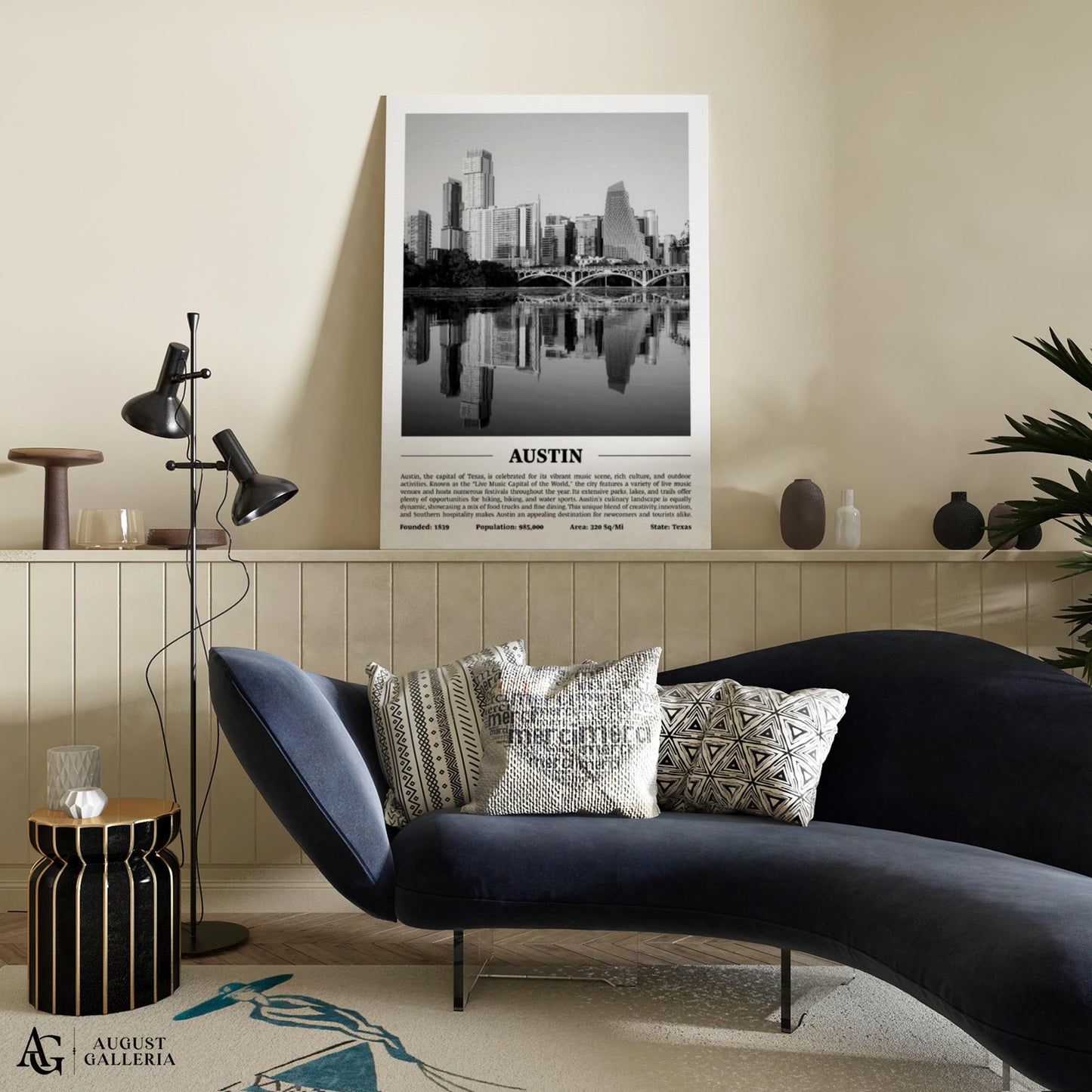 Austin Black & White City Print