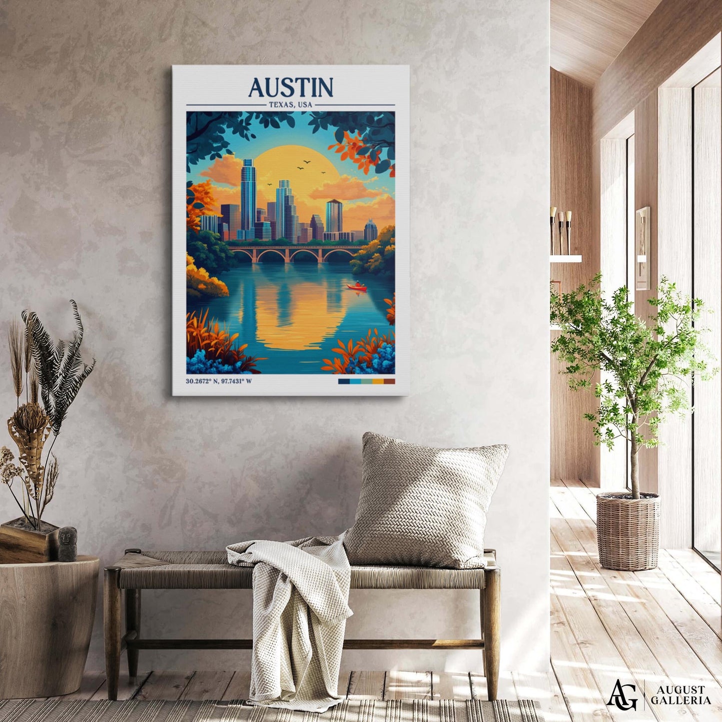 Austin Texas Retro Travel Print