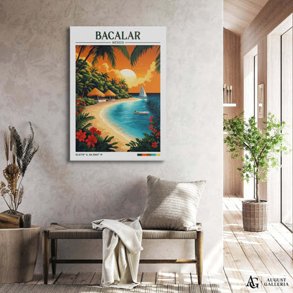 Bacalar Mexico Retro Travel Print