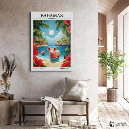 Bahamas Caribbean Retro Travel Print