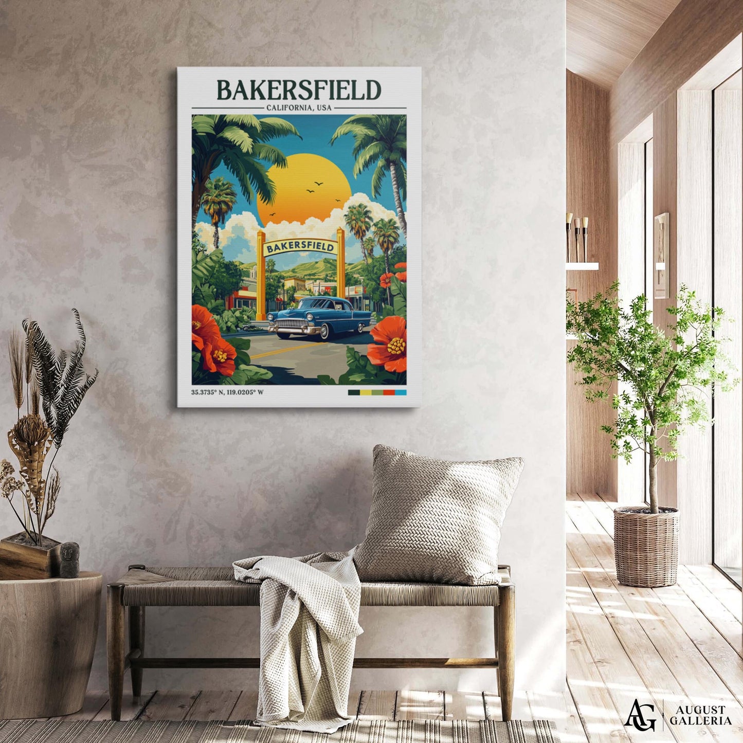 Bakersfield California Retro Travel Print