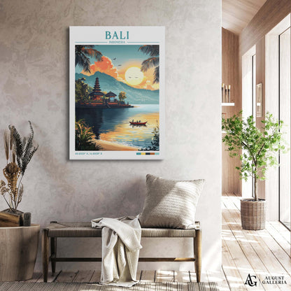 Bali Indonesia Retro Travel Print
