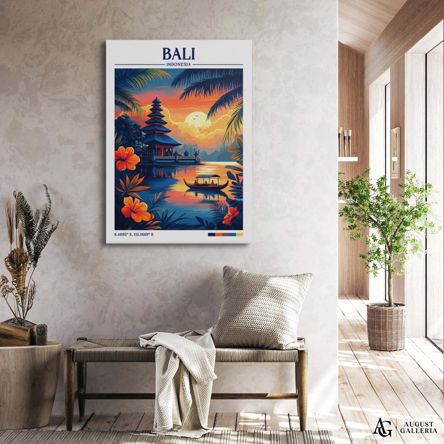 Bali Indonesia Retro Travel Print